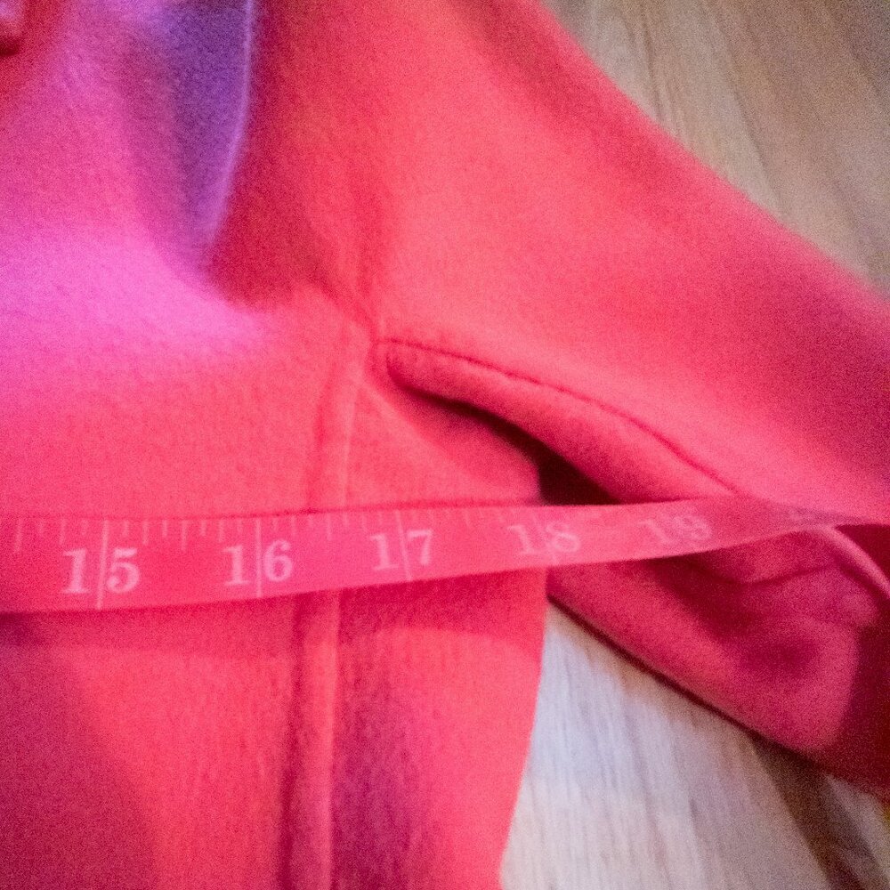Max Mara Cucito A Mano Cashgora Wool Angora Belted Jacket Coral Sz 8 - Picture 11 of 16